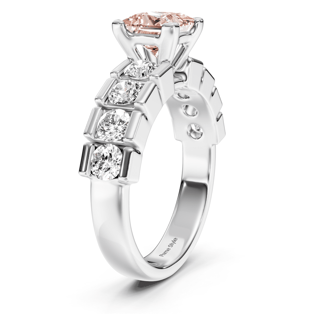 2.05 - 5.05 CT Princess & Round Cut Fancy Pink Diamonds - Engagement Ring - Primestyle.com