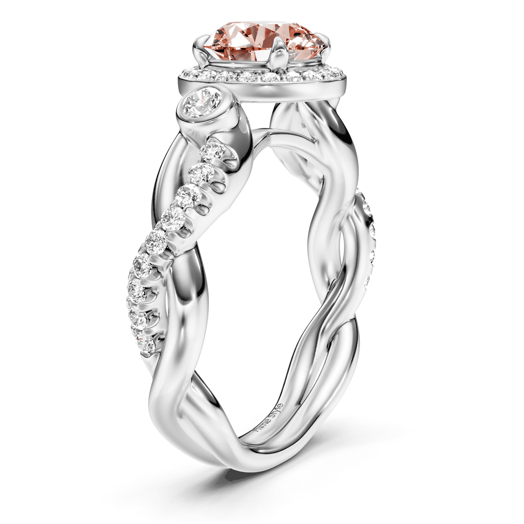 1.70-4.70 CT Princess & Round Cut Fancy Pink Diamonds - Engagement Ring