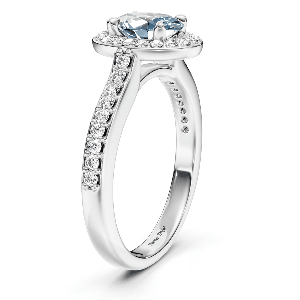 1.30 - 4.30 CT Marquise & Round Cut Fancy Blue Diamonds - Engagement Ring - Primestyle.com