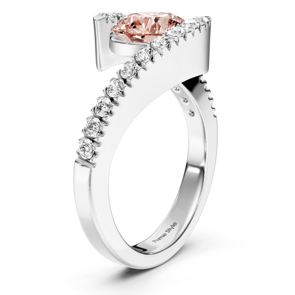 1.30-4.30 CT Round Cut Fancy Pink Diamonds - Engagement Ring