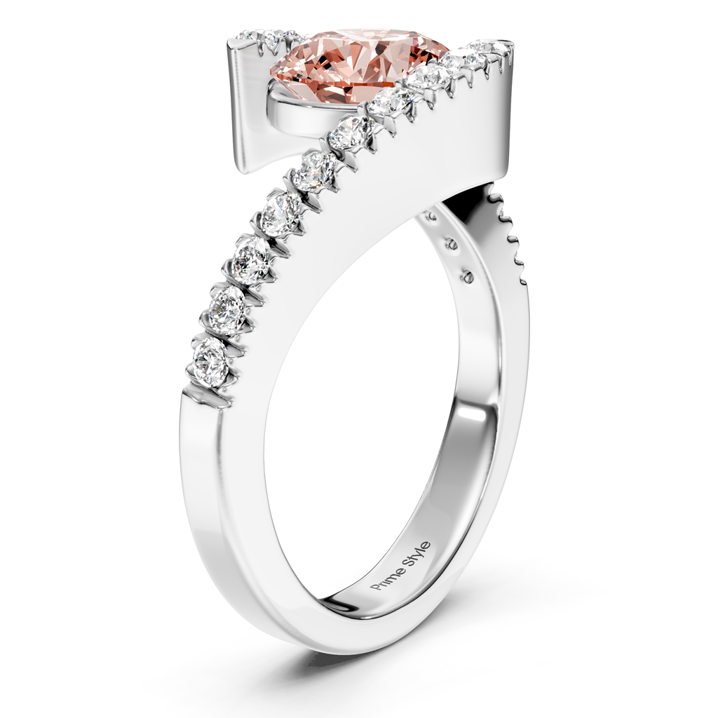 1.30-4.30 CT Round Cut Fancy Pink Diamonds - Engagement Ring