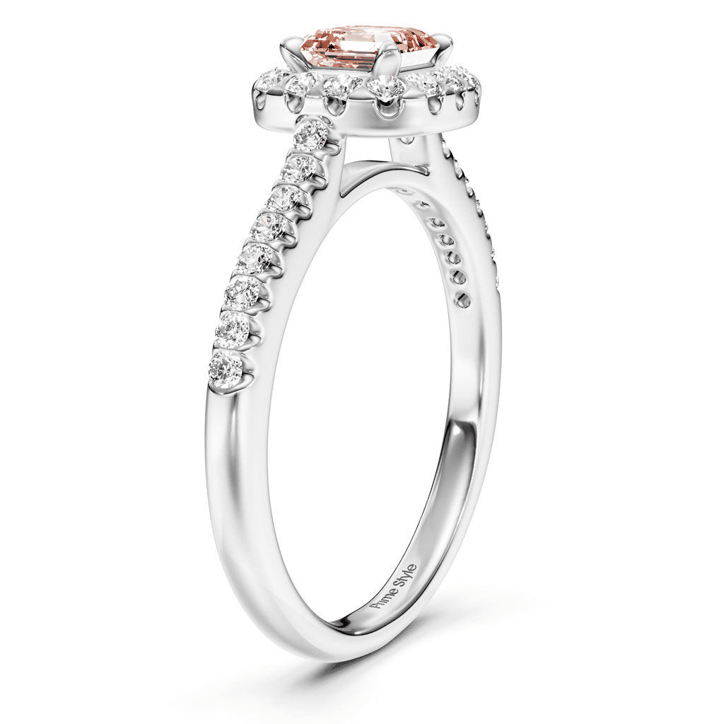 1.35 - 4.35 CT Ascher & Round Cut Fancy Pink Diamonds - Engagement Ring - Primestyle.com