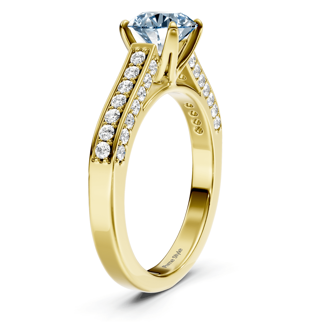 1.40 - 4.40 CT Round Cut Fancy Blue Diamonds - Engagement Ring - Primestyle.com
