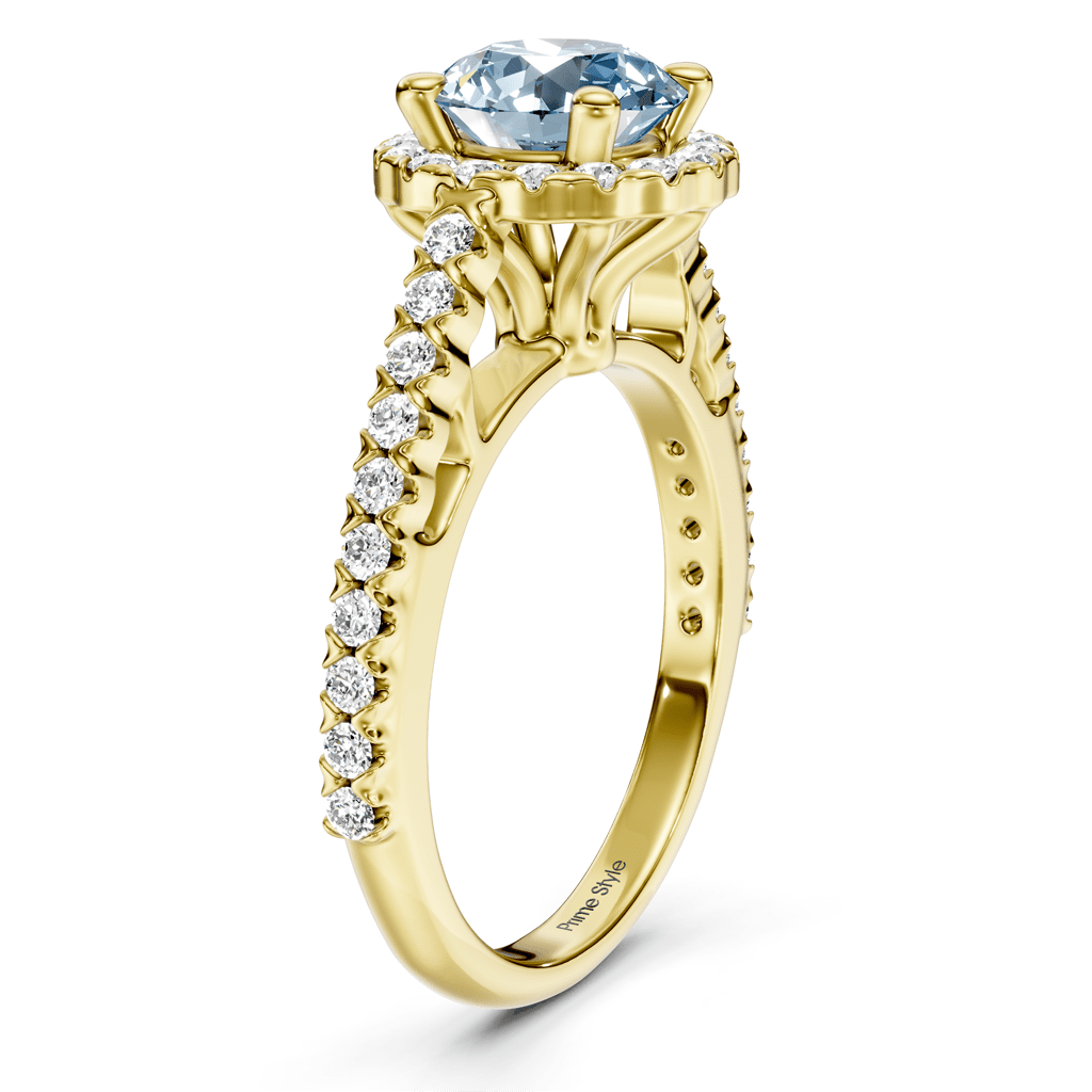 1.35 - 4.35 CT Round Cut Fancy Blue Diamonds - Engagement Ring - Primestyle.com