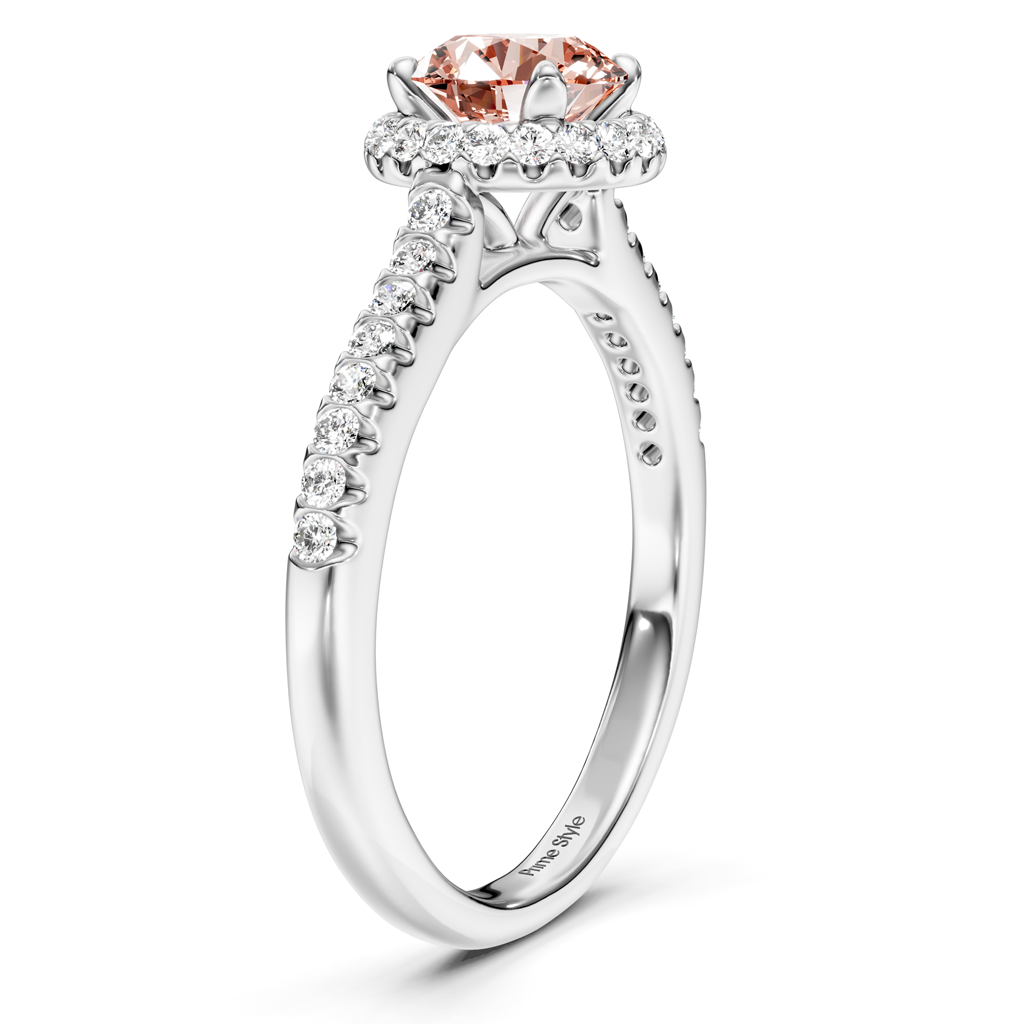 1.30-4.30 CT Round Cut Fancy Pink Diamonds - Engagement Ring