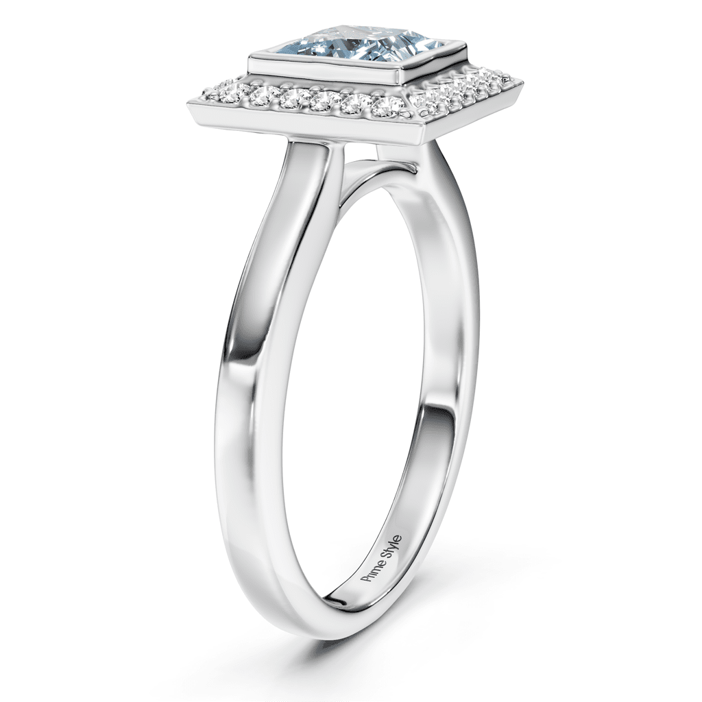 1.14 - 4.14 CT Princess & Round Cut Fancy Blue Diamonds - Engagement Ring - Primestyle.com