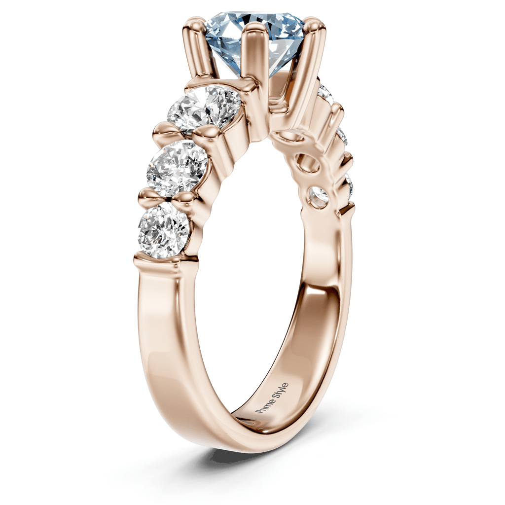 2.05-5.05 CT Round Cut Fancy Blue Diamonds - Engagement Ring