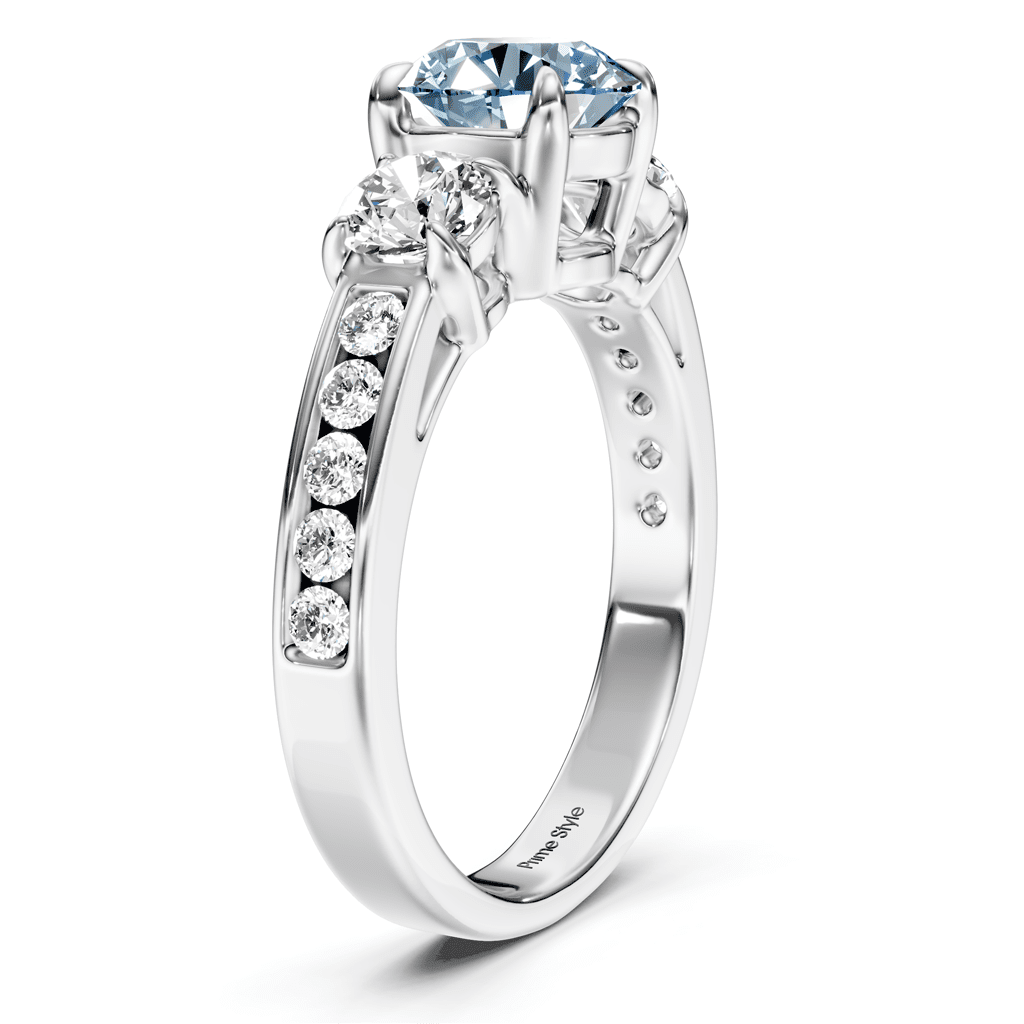 1.75 - 4.75 CT Round Cut Fancy Blue Diamonds - Engagement Ring - Primestyle.com