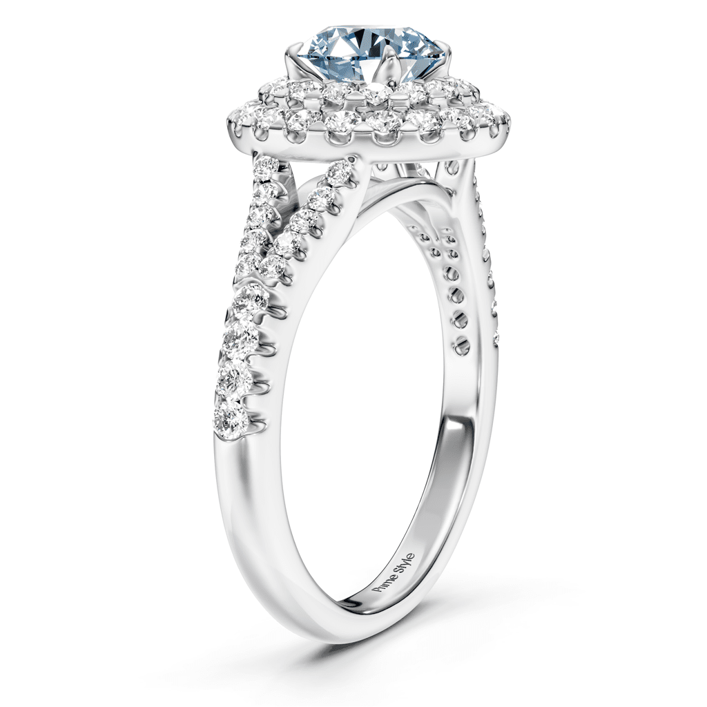 1.49 - 4.49 CT Round Cut Fancy Blue Diamonds - Engagement Ring - Primestyle.com