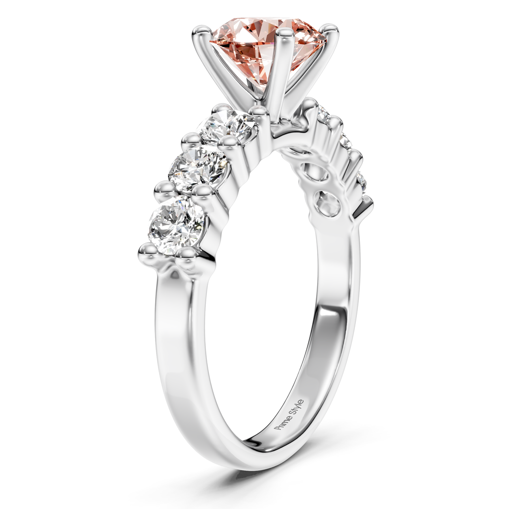 1.90-4.90 CT Round Cut Fancy Pink Diamonds - Engagement Ring