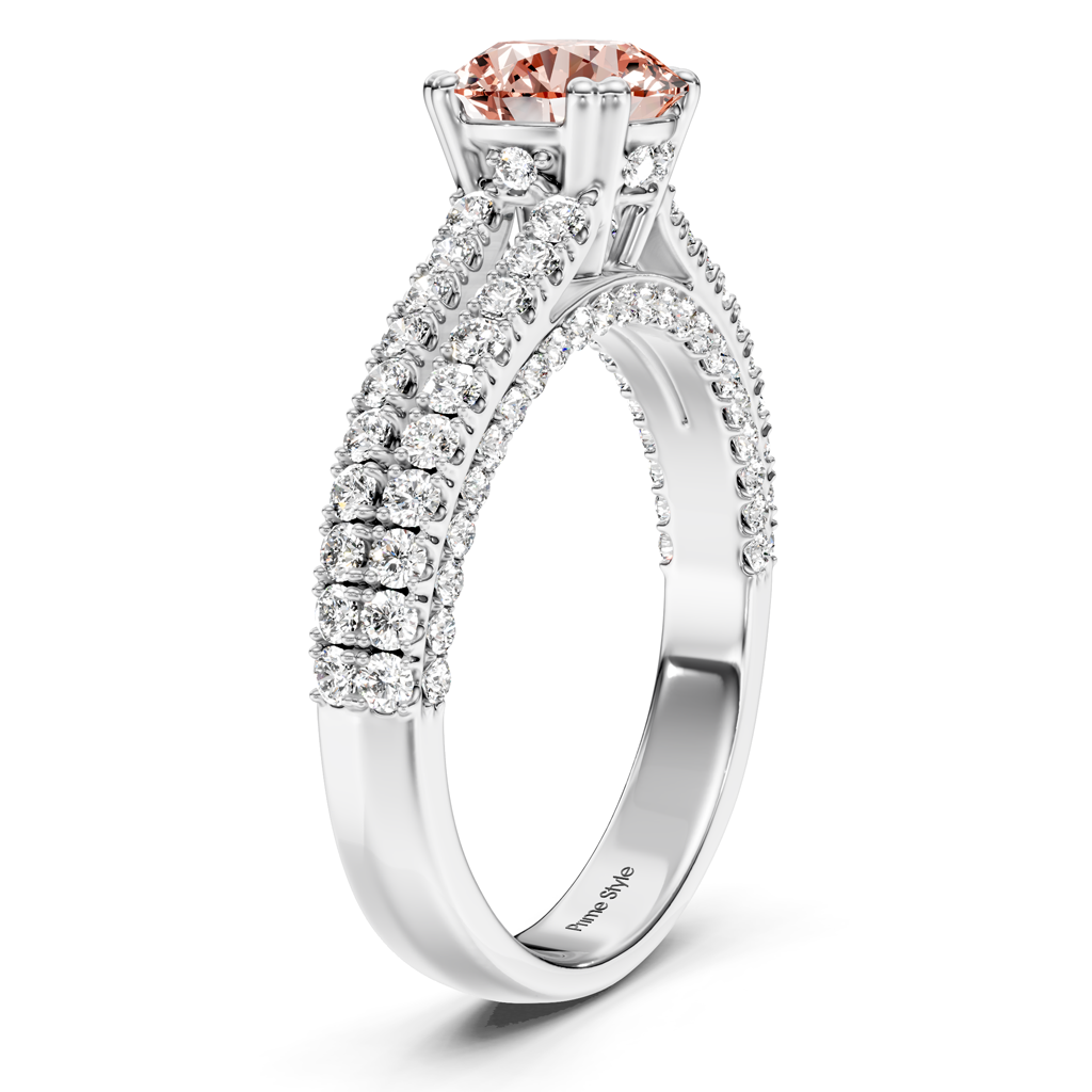 1.70-4.70 CT Round Cut Fancy Pink Diamonds - Engagement Ring