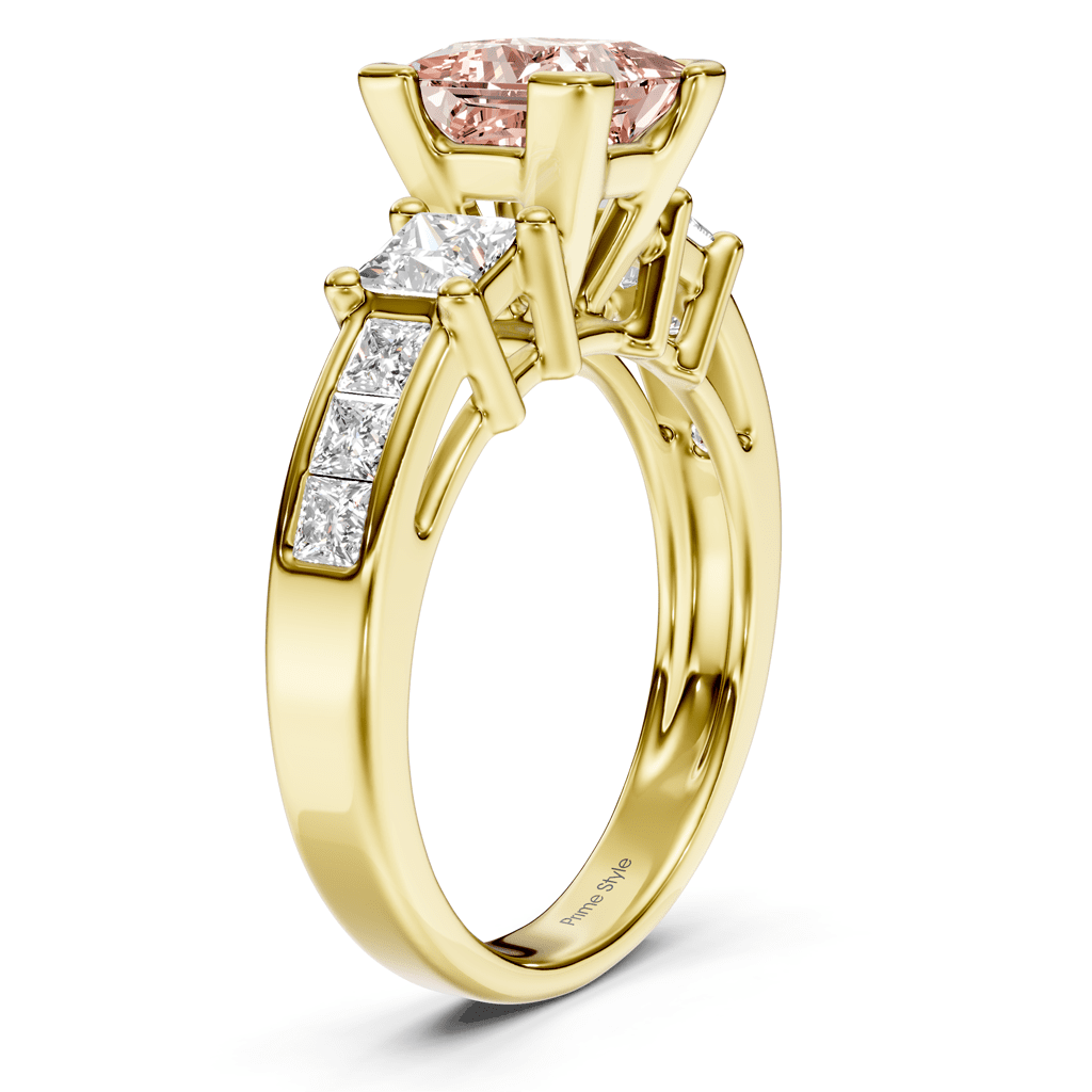 1.85 - 4.85 CT Princess Cut Fancy Pink Diamonds - Engagement Ring - Primestyle.com