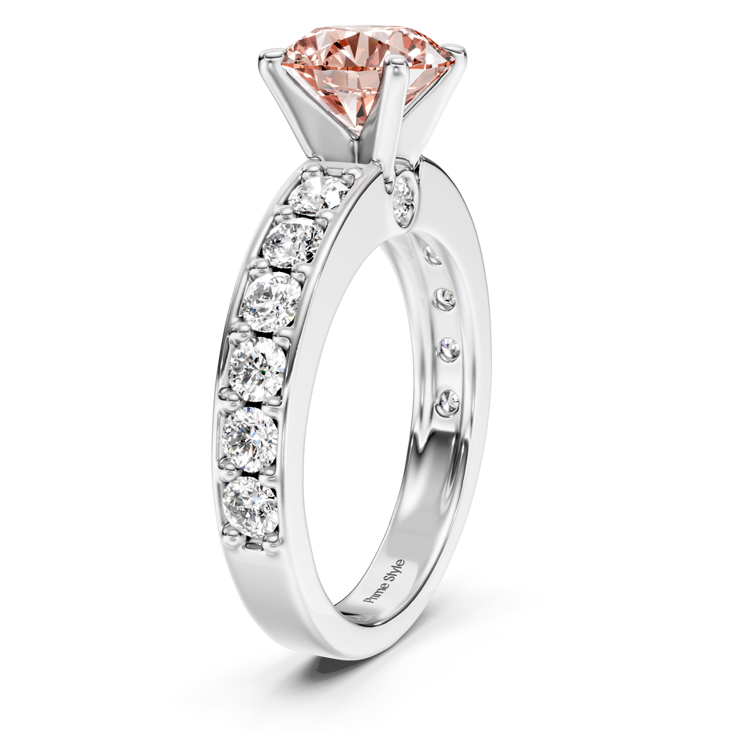 1.80-4.80 CT Princess & Round Cut Fancy Pink Diamonds - Engagement Ring