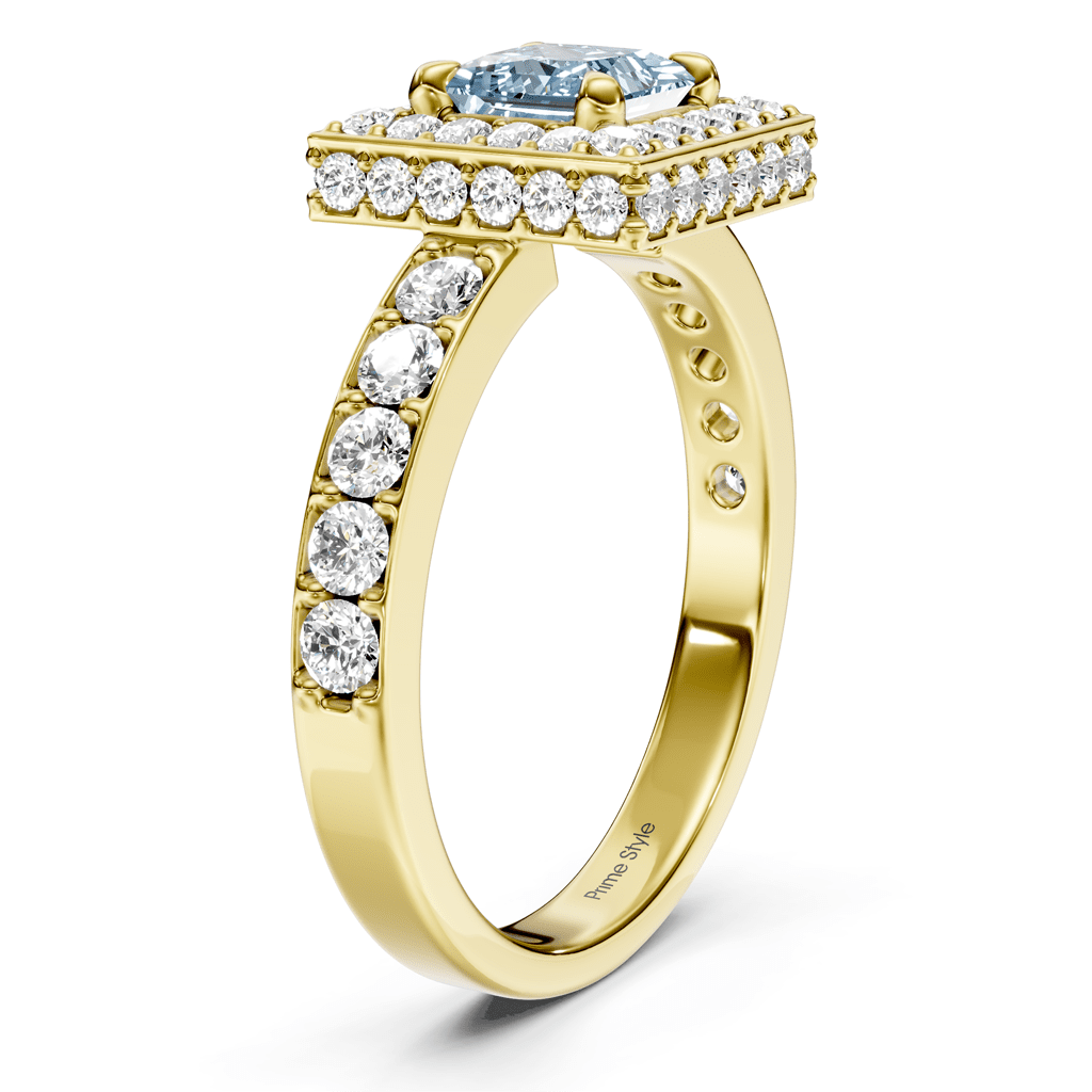 2.00 - 5.00 CT Princess & Round Cut Fancy Blue Diamonds - Engagement Ring - Primestyle.com