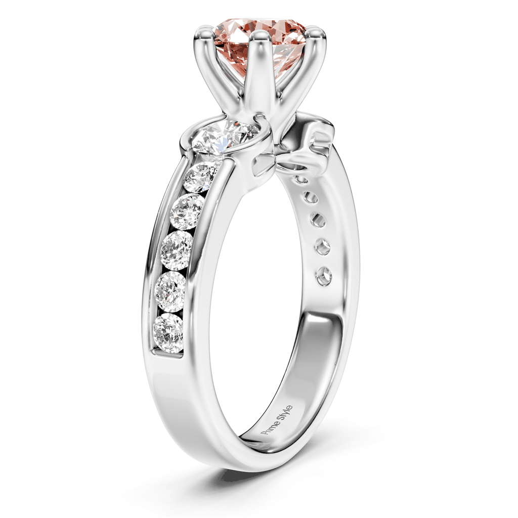 1.85 - 4.85 CT Round Cut Fancy Pink Diamonds - Engagement Ring - Primestyle.com