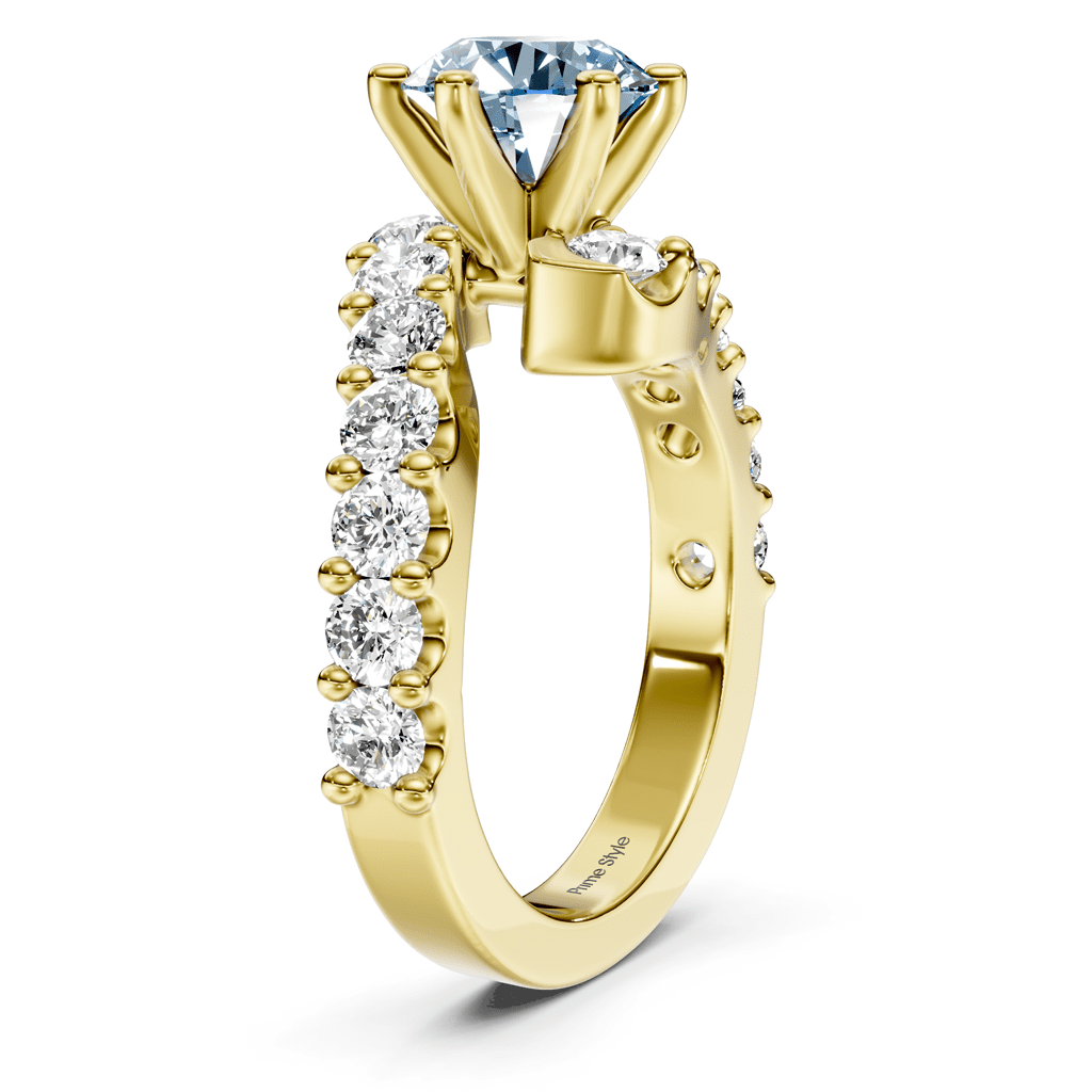 2.30 - 5.30 CT Emerald & Round Cut Fancy Blue Diamonds - Engagement Ring - Primestyle.com