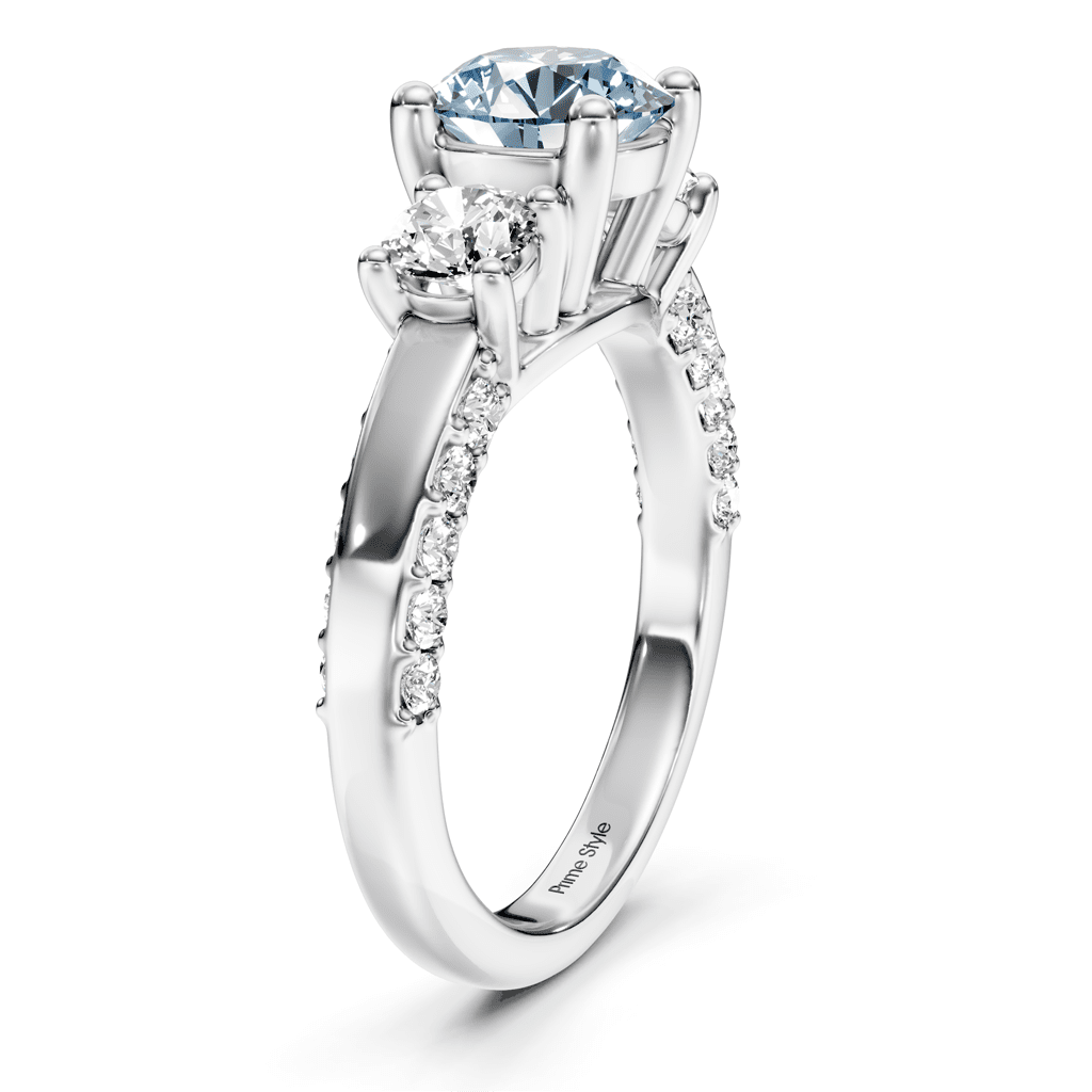 1.90 - 4.90 CT Round Cut Fancy Blue Diamonds - Engagement Ring - Primestyle.com