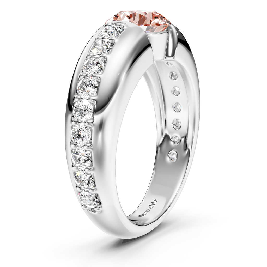 1.50-4.50 CT Round Cut Fancy Pink Diamonds - Engagement Ring