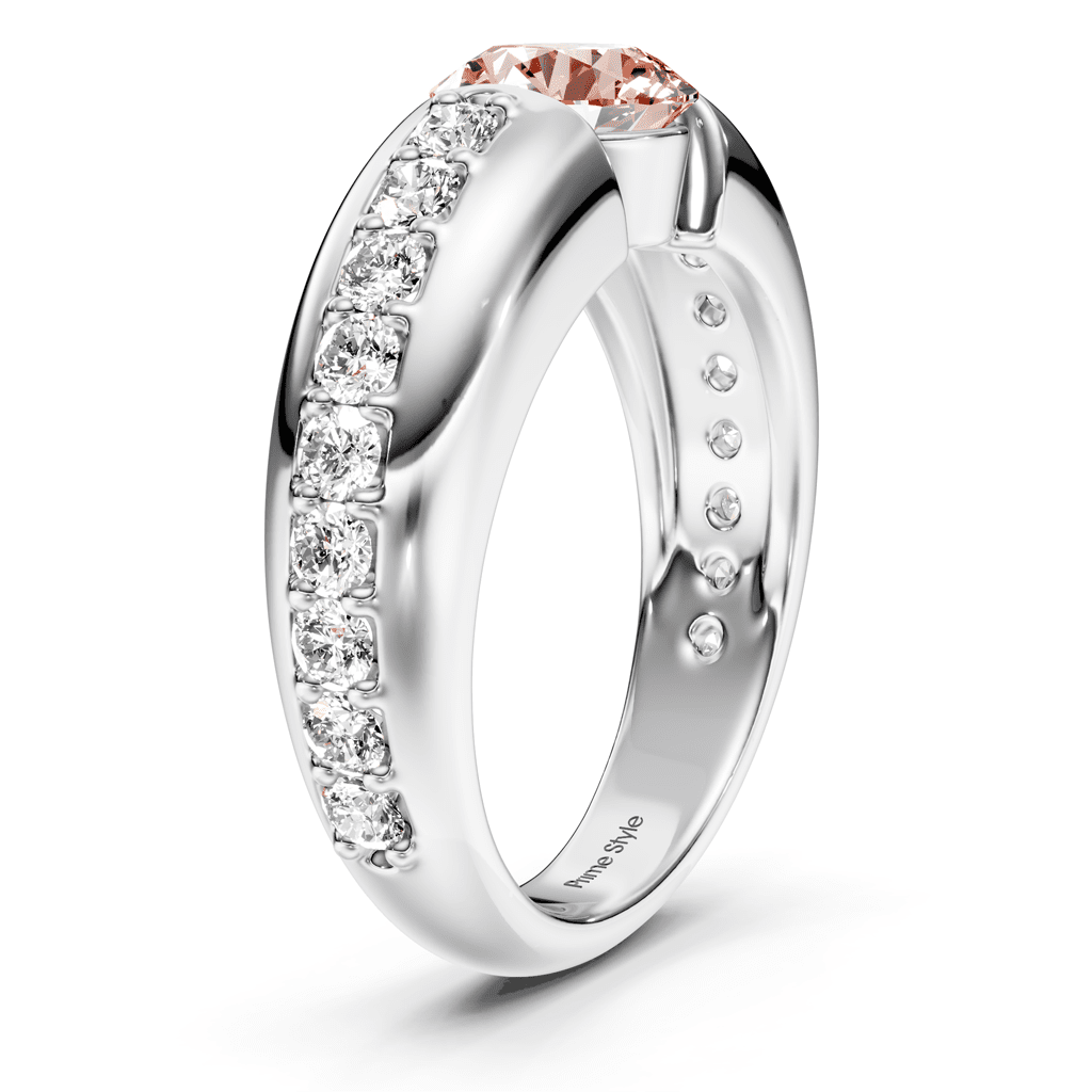 1.50-4.50 CT Round Cut Fancy Pink Diamonds - Engagement Ring