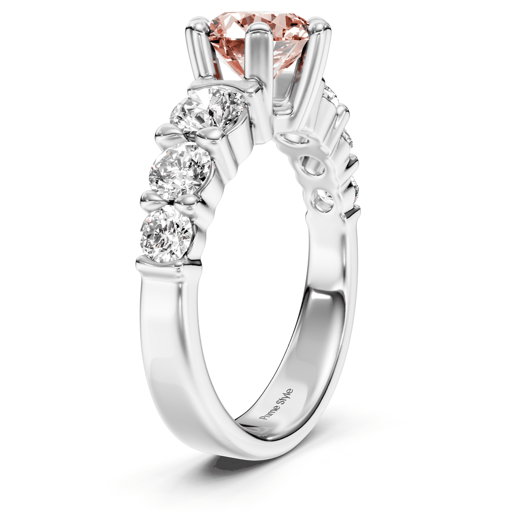 2.05 - 5.05 CT Round Cut Fancy Pink Diamonds - Engagement Ring - Primestyle.com