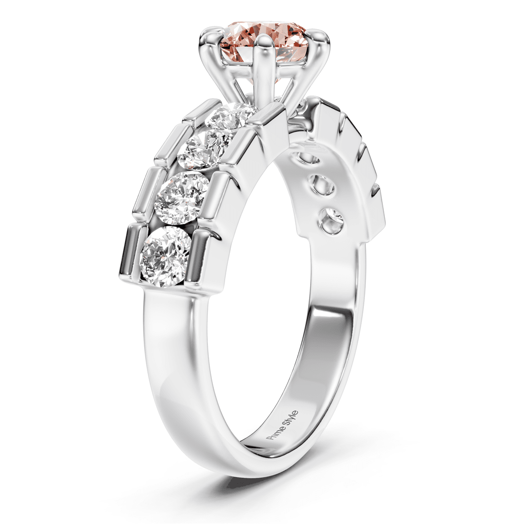 2.05 - 5.05 CT Round Cut Fancy Pink Diamonds - Engagement Ring - Primestyle.com