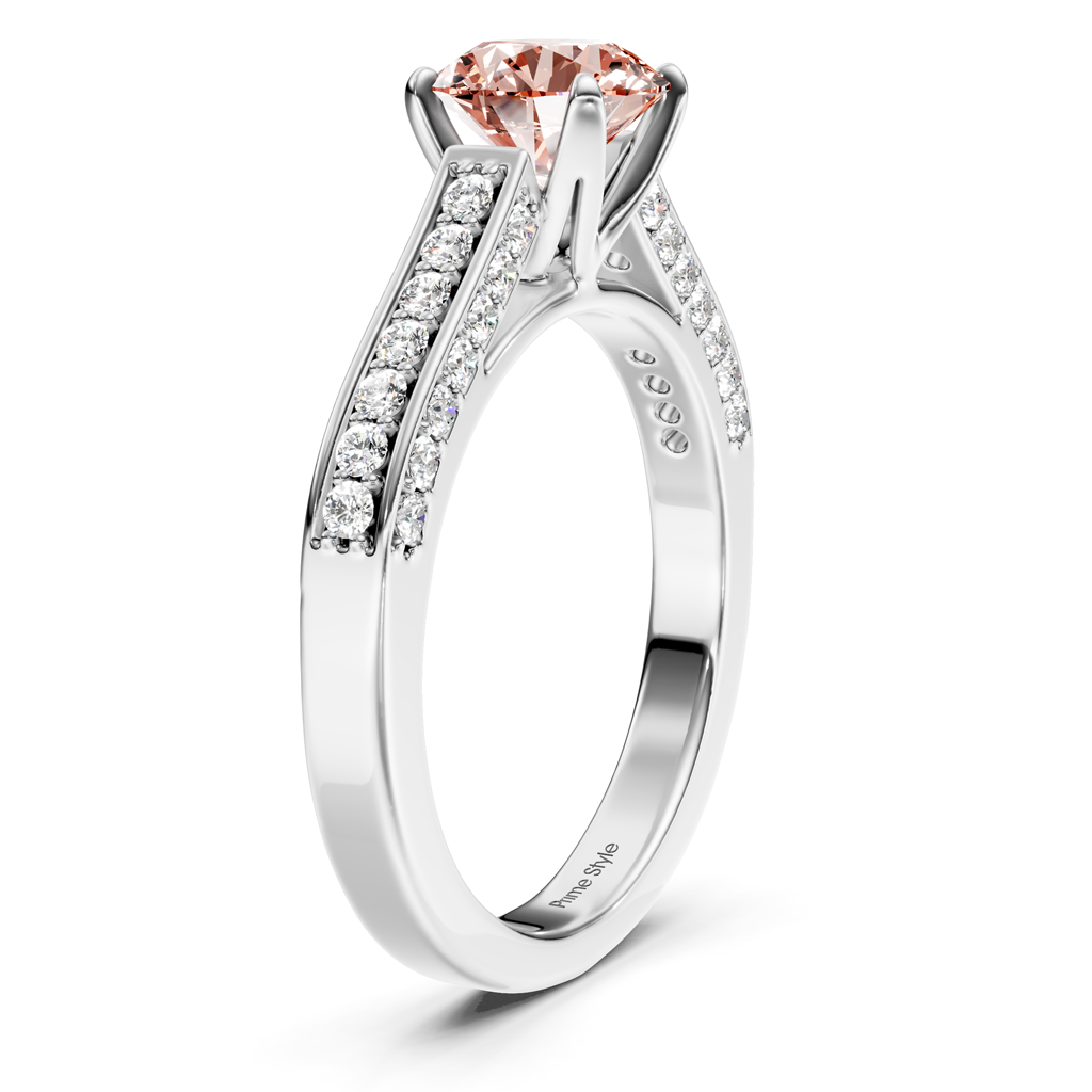1.40-4.40 CT Round Cut Fancy Pink Diamonds - Engagement Ring