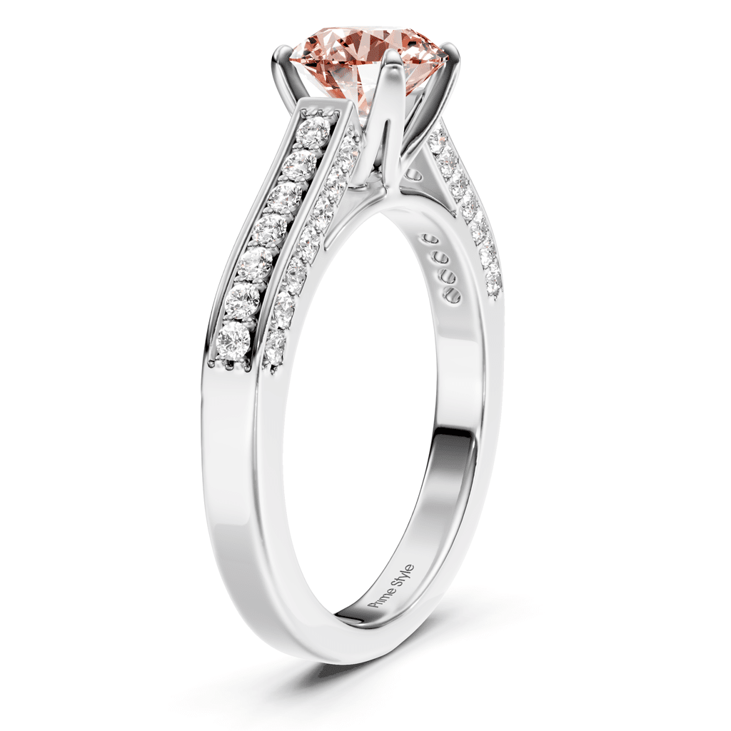 1.40 - 4.40 CT Round Cut Fancy Pink Diamonds - Engagement Ring - Primestyle.com