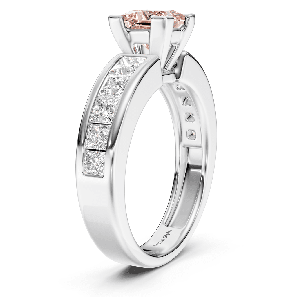 2.20 - 5.20 CT Princess Cut Fancy Pink Diamonds - Engagement Ring - Primestyle.com