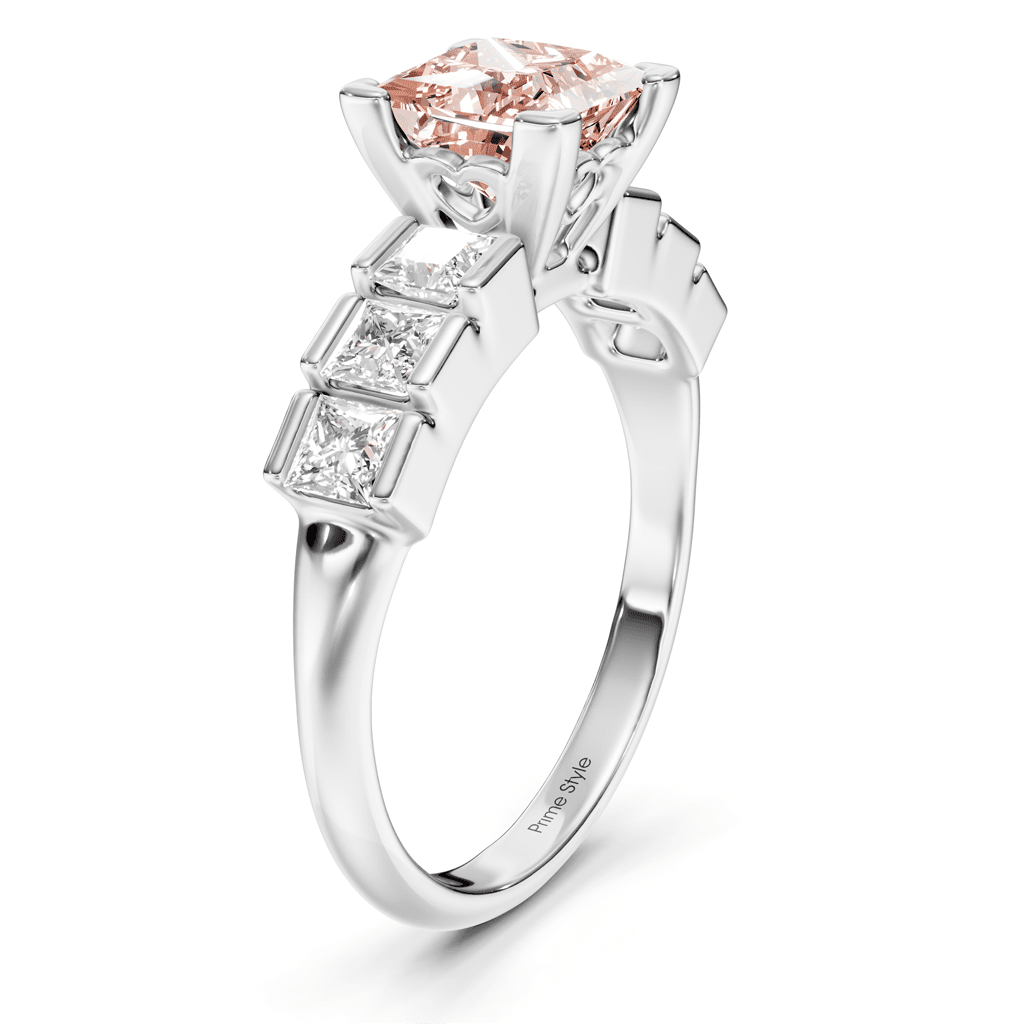 1.80 - 4.80 CT Princess Cut Fancy Pink Diamonds - Engagement Ring - Primestyle.com