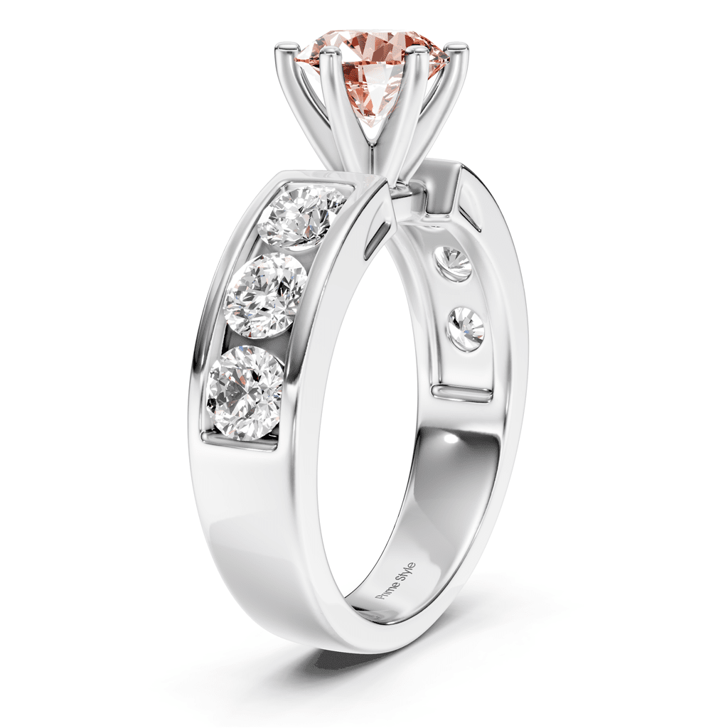 2.50 - 5.50 CT Round Cut Fancy Pink Diamonds - Engagement Ring - Primestyle.com