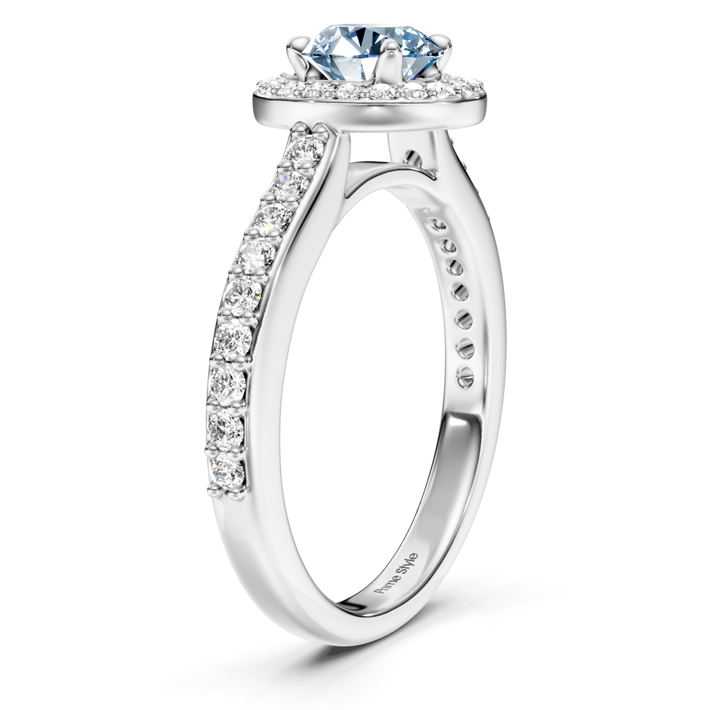1.40-4.40 CT Round Cut Fancy Blue Diamonds - Engagement Ring