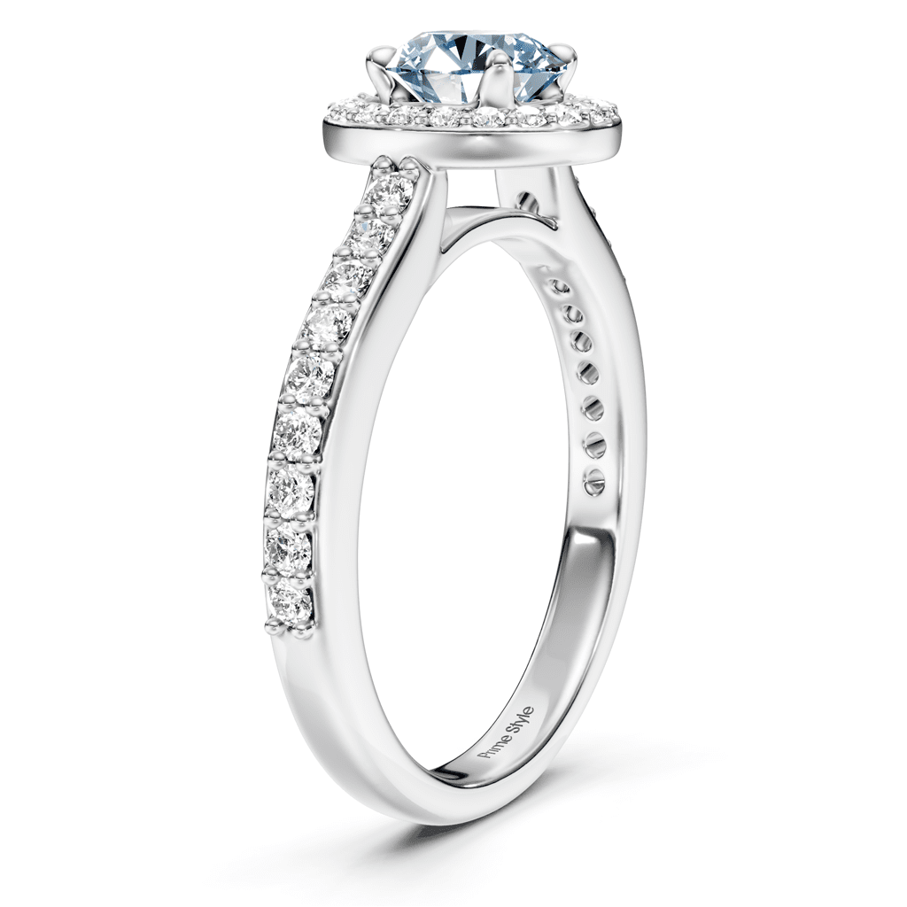 1.40-4.40 CT Round Cut Fancy Blue Diamonds - Engagement Ring