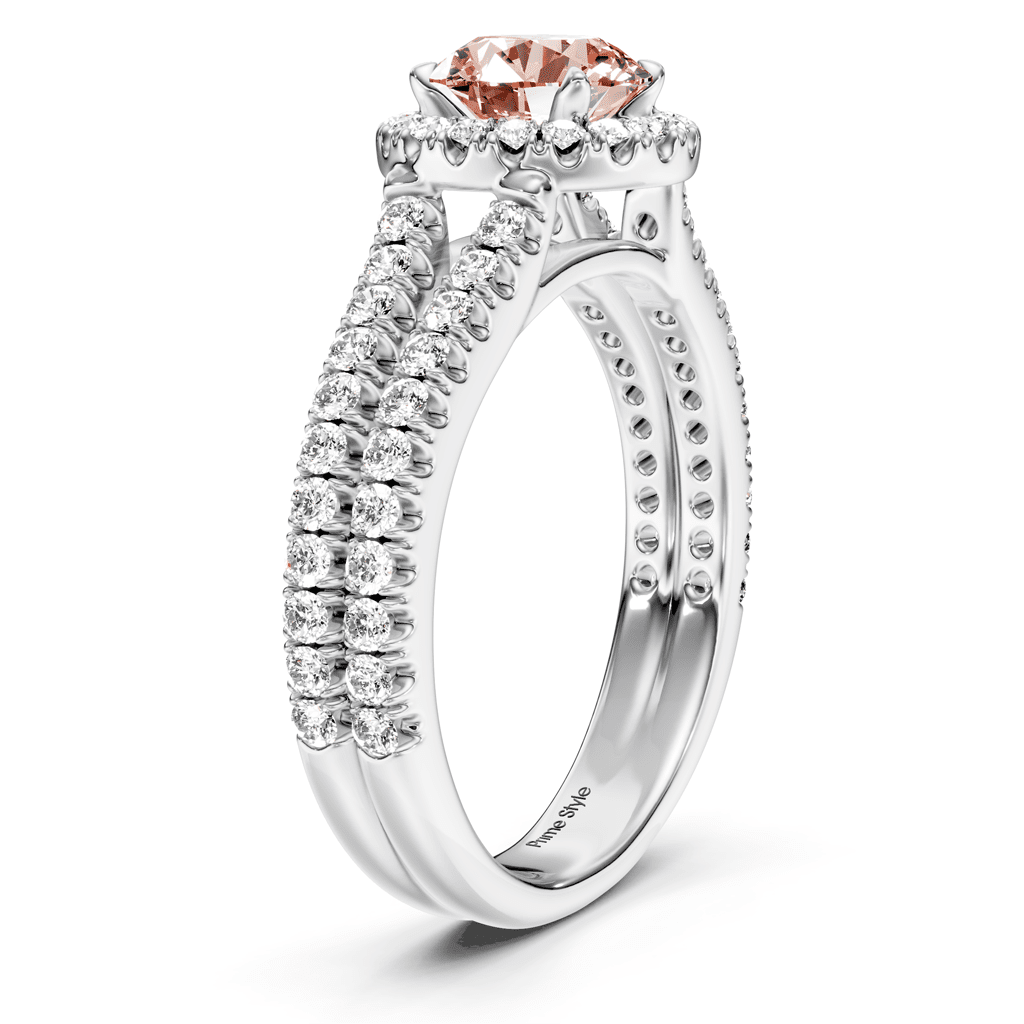 1.60 - 4.60 CT Round Cut Fancy Pink Diamonds - Engagement Ring - Primestyle.com