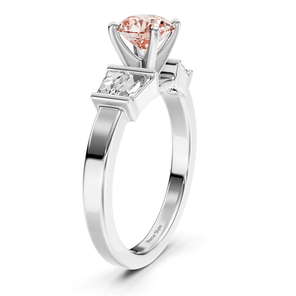 1.40 - 4.40 CT Round & Taper Cut Fancy Pink Diamonds - Engagement Ring - Primestyle.com