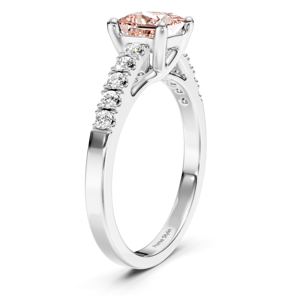 1.25-4.25 CT Princess & Round Cut Fancy Pink Diamonds - Engagement Ring