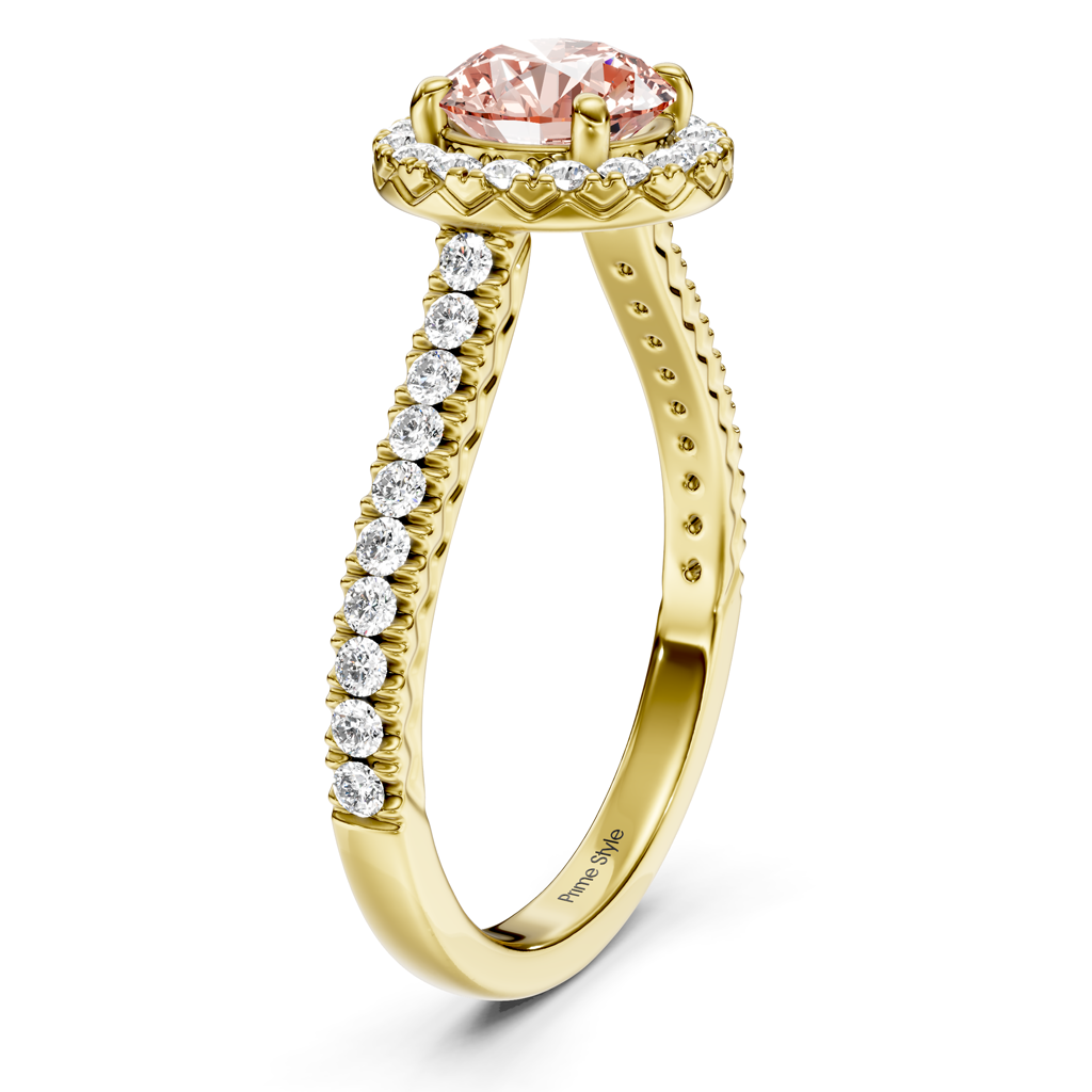 1.45-4.45 CT Round Cut Fancy Pink Diamonds - Engagement Ring