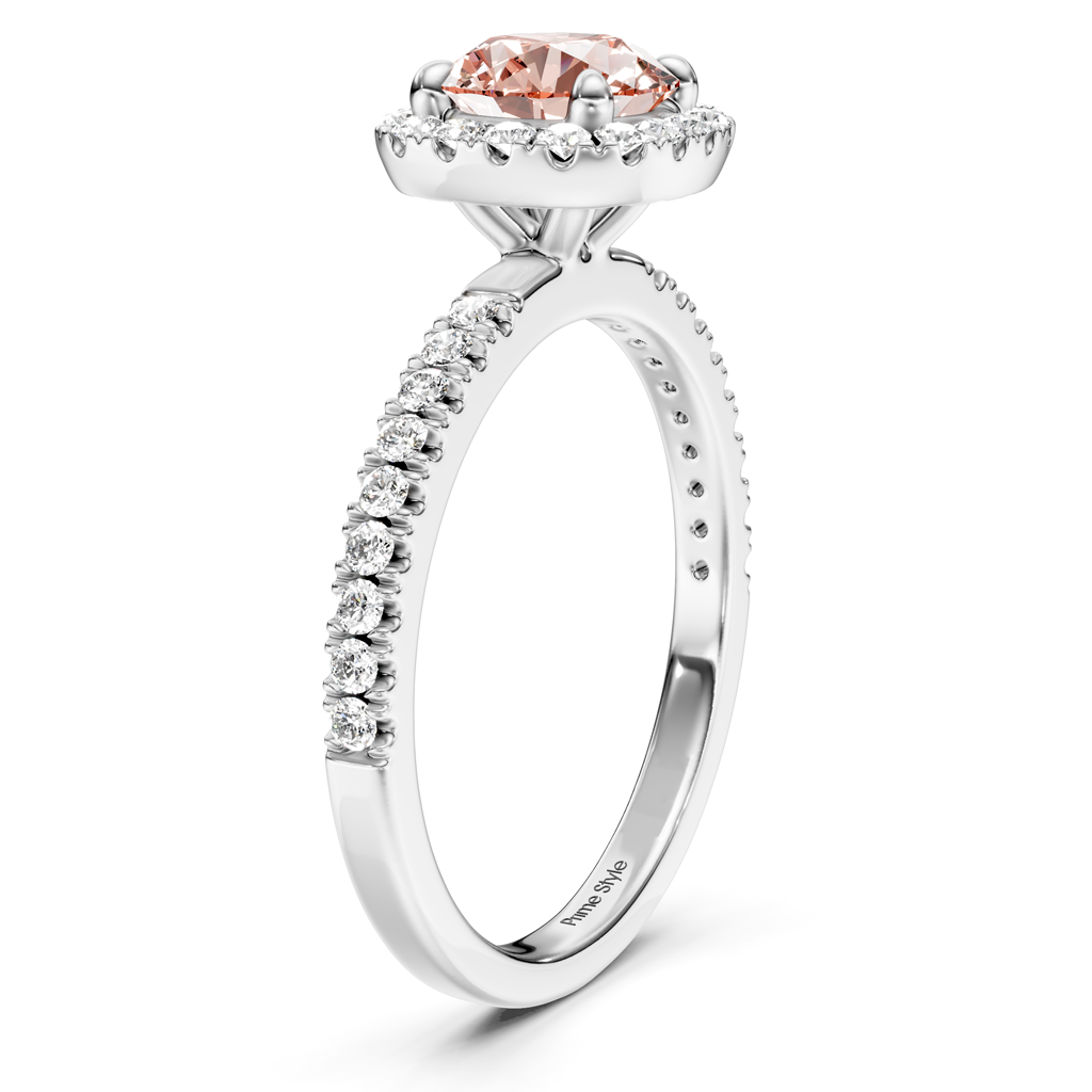 1.40-4.40 CT Round Cut Fancy Pink Diamonds - Engagement Ring