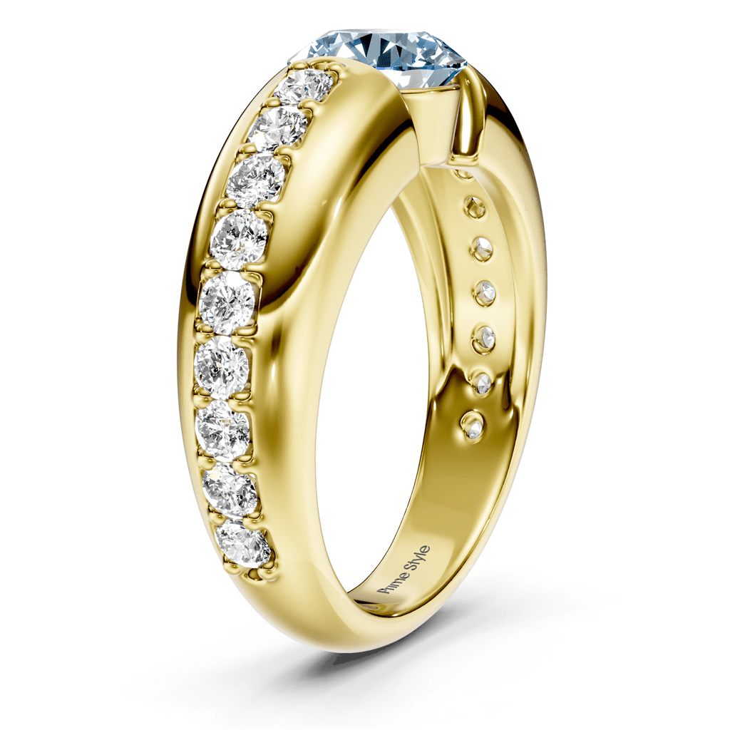 1.50-4.50 CT Round Cut Fancy Blue Diamonds - Engagement Ring