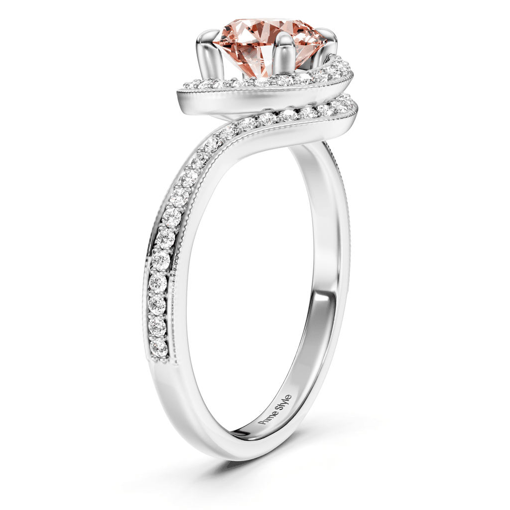 1.25 - 4.25 CT Round Cut Fancy Pink Diamonds - Engagement Ring - Primestyle.com