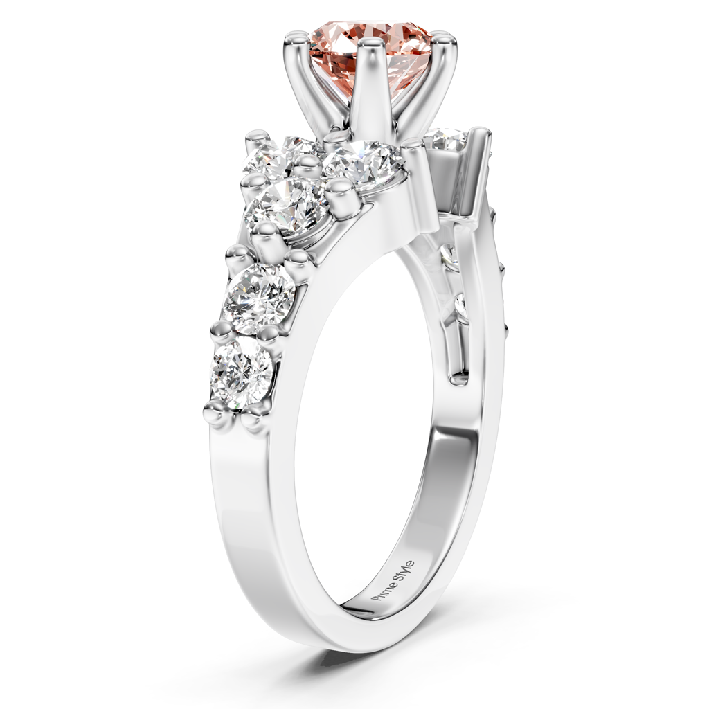 2.40-5.40 CT Round Cut Fancy Pink Diamonds - Engagement Ring