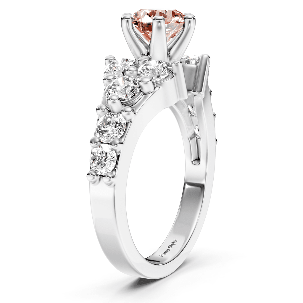 2.40-5.40 CT Round Cut Fancy Pink Diamonds - Engagement Ring