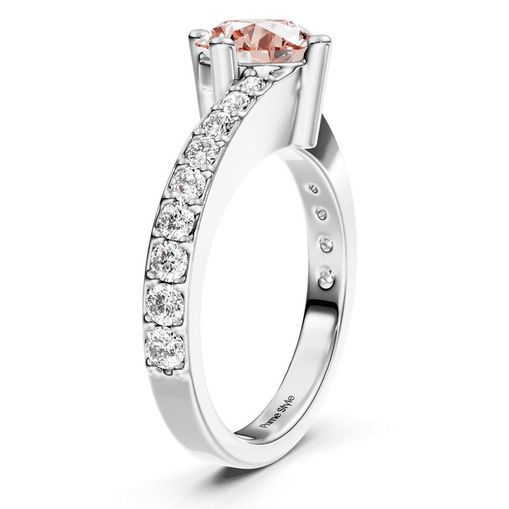 1.35 - 4.35 CT Round Cut Fancy Pink Diamonds - Engagement Ring - Primestyle.com