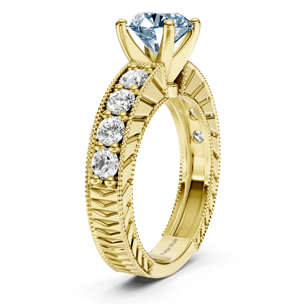 1.85 - 4.85 CT Princess & Round Cut Fancy Blue Diamonds - Engagement Ring - Primestyle.com