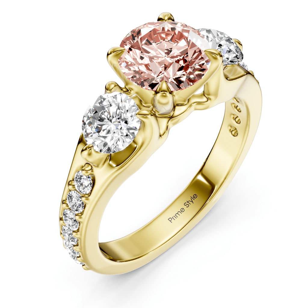 2.05 - 5.05 CT Round Cut Fancy Pink Diamonds - Engagement Ring - Primestyle.com