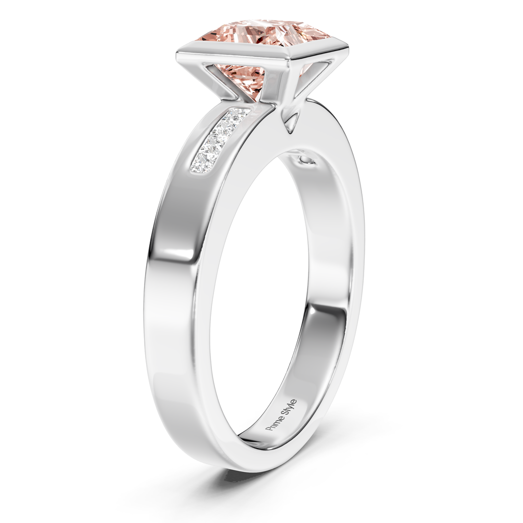 1.20-4.20 CT Princess Cut Fancy Pink Diamonds - Engagement Ring