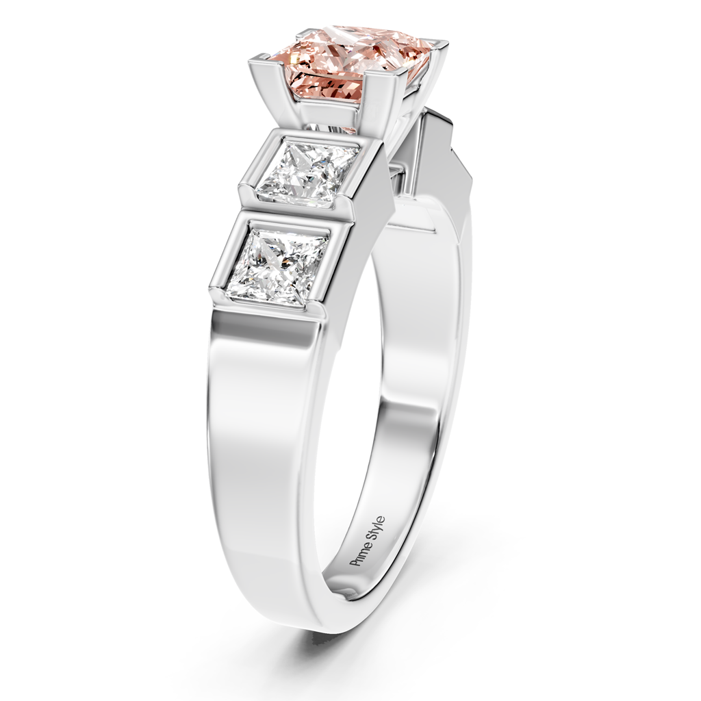 1.80-4.80 CT Princess Cut Fancy Pink Diamonds - Engagement Ring