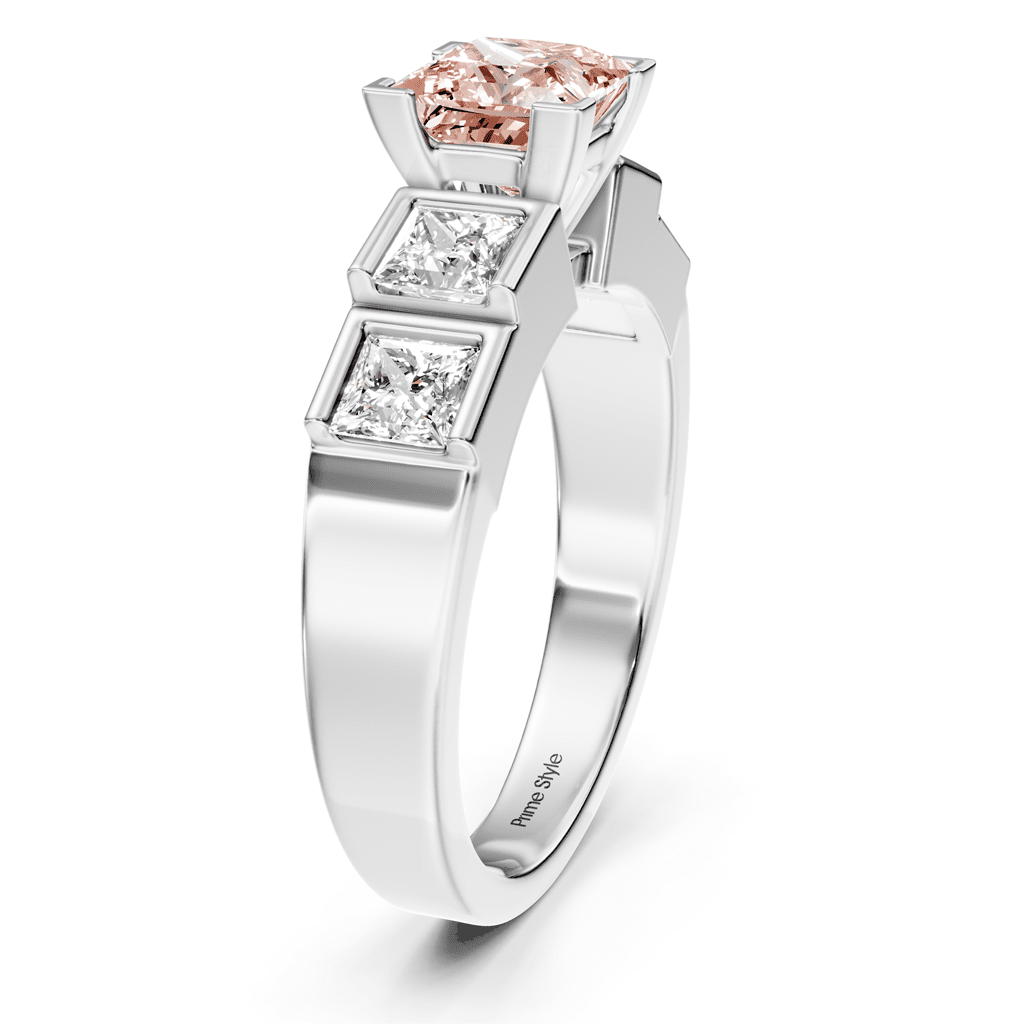 1.80 - 4.80 CT Princess Cut Fancy Pink Diamonds - Engagement Ring - Primestyle.com