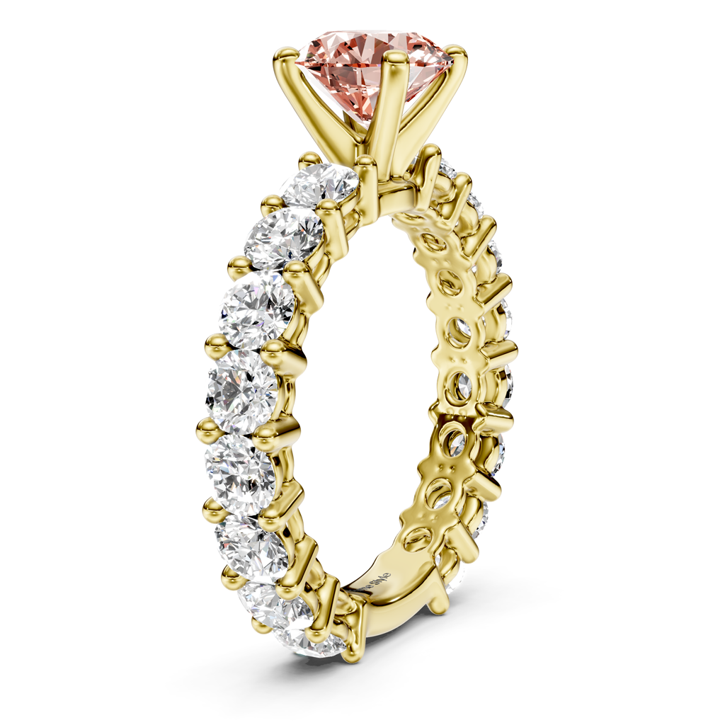 3.25-6.25 CT Round Cut Fancy Pink Diamonds - Engagement Ring