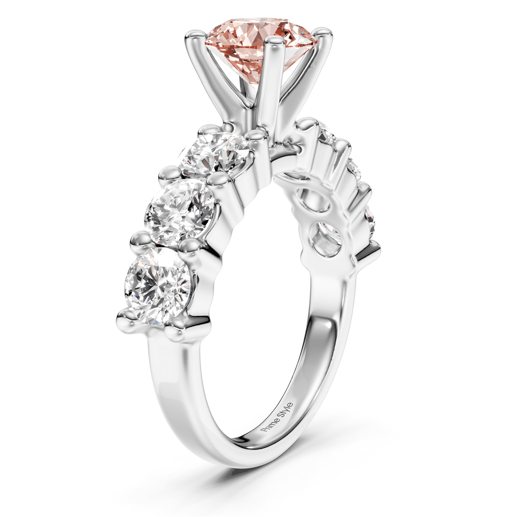 2.50-5.50 CT Round Cut Fancy Pink Diamonds - Engagement Ring