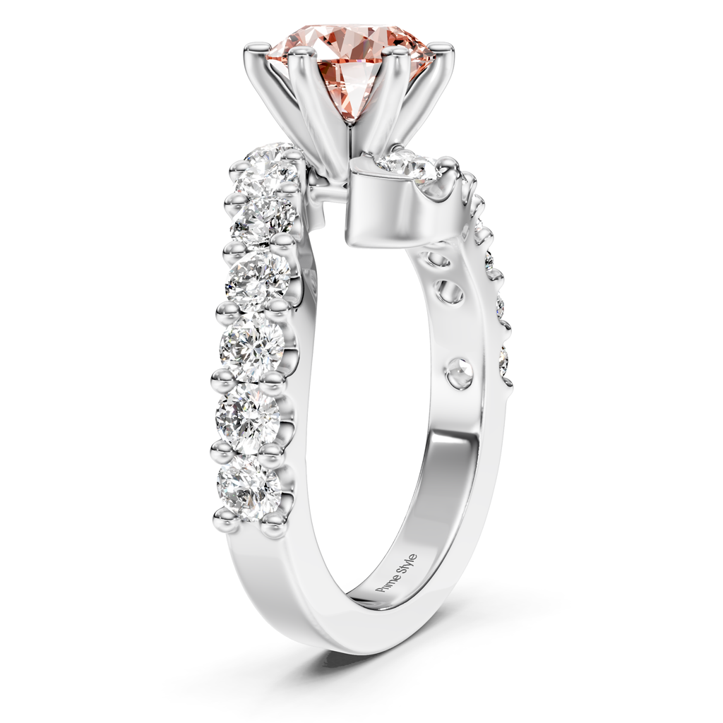 2.30-5.30 CT Emerald & Round Cut Fancy Pink Diamonds - Engagement Ring